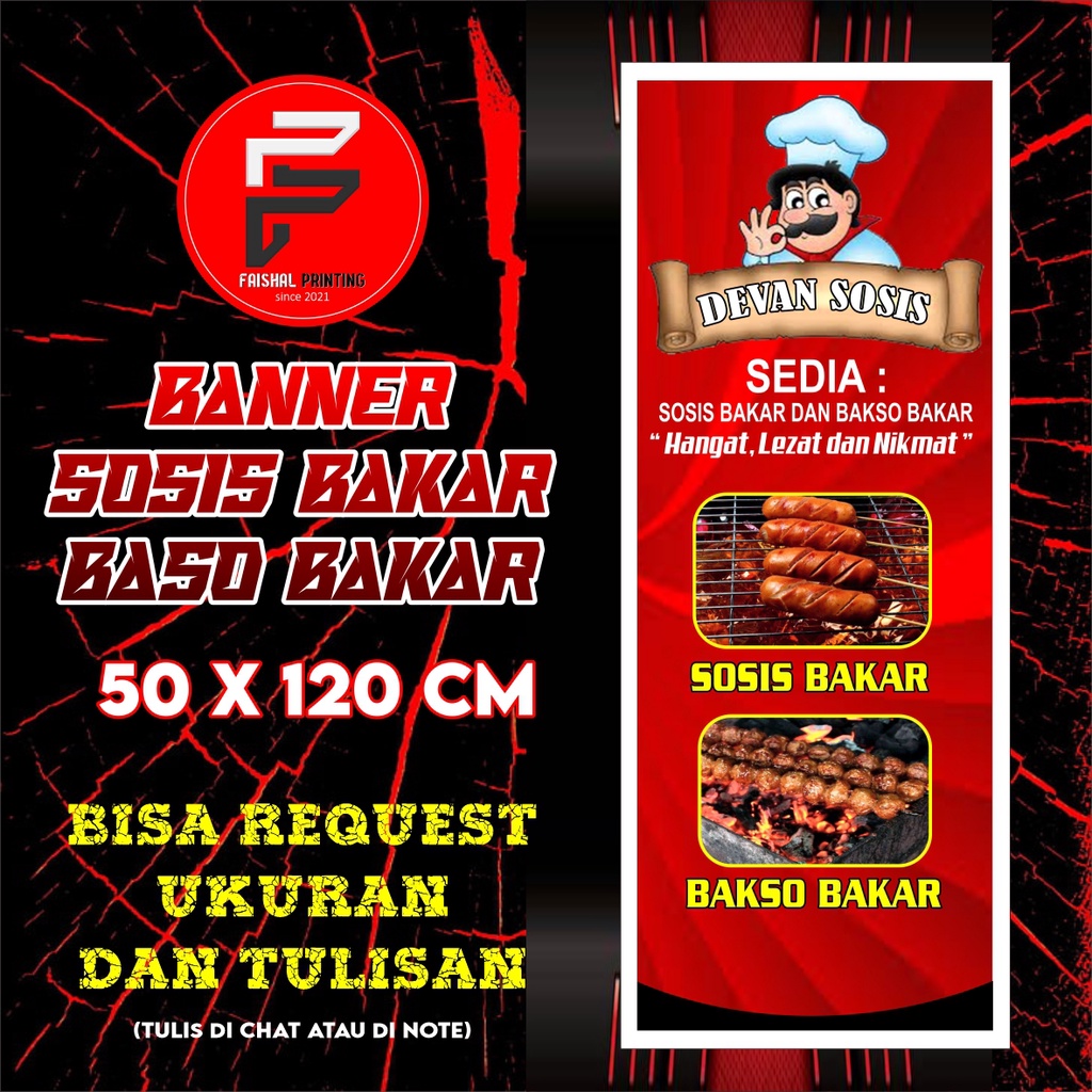 Jual Banner Sosis Bakar Banner Baso Bakar Spanduk Jajanan Spanduk