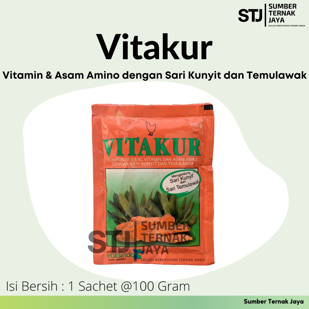 Jual Vitakur 100 Gram Multivitamin Herbal Untuk Hewan Dan Asam Amino