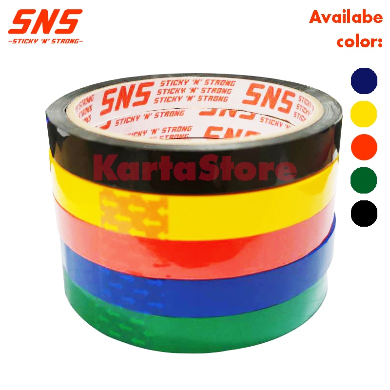 Jual ISOLASI WARNA WARNI 12mm LAKBAN OPP TAPE 12 Mm SNS Sticky N