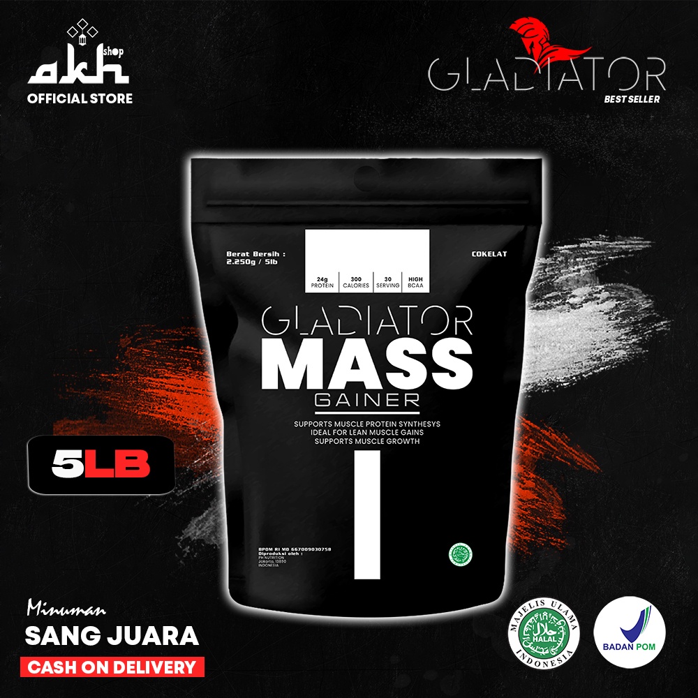 Jual Promo Susu Gladiator Mass Cokelat 5LB 2 250g 30x Serving