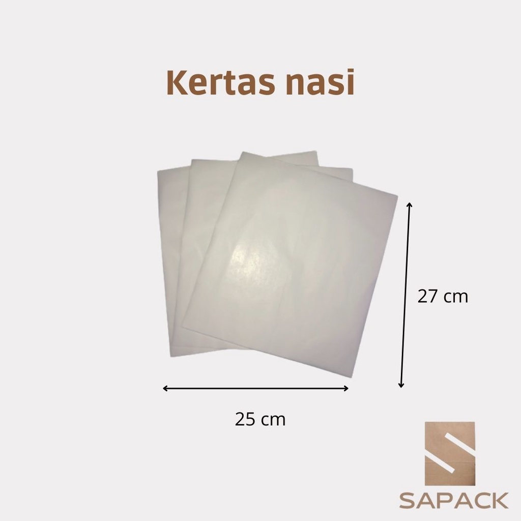 Jual KERTAS BUNGKUS NASI PUTIH ANTI MINYAK KERTAS NASI KFC 25X27 CM