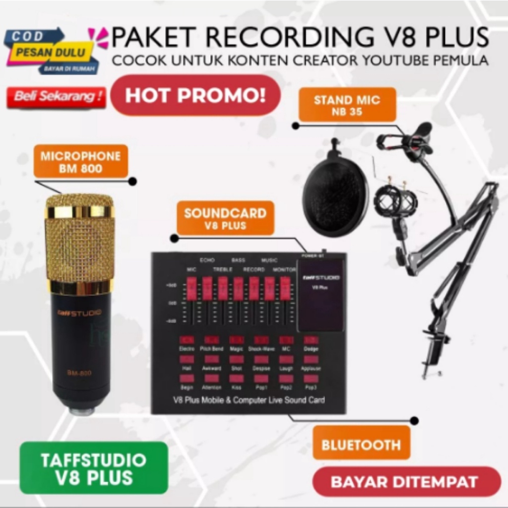 Jual Promo Paket Komplit Rekaman Mic Condenser Bm Stand Mic Pro