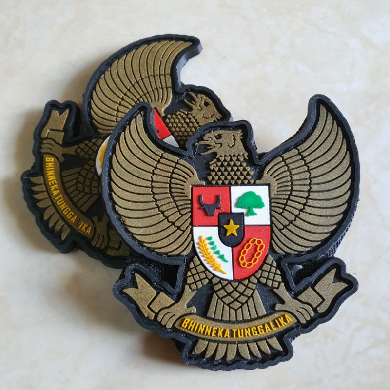 Jual Patch Rubber Logo Garuda Indonesia Coklat Tempelan Emblem Karet