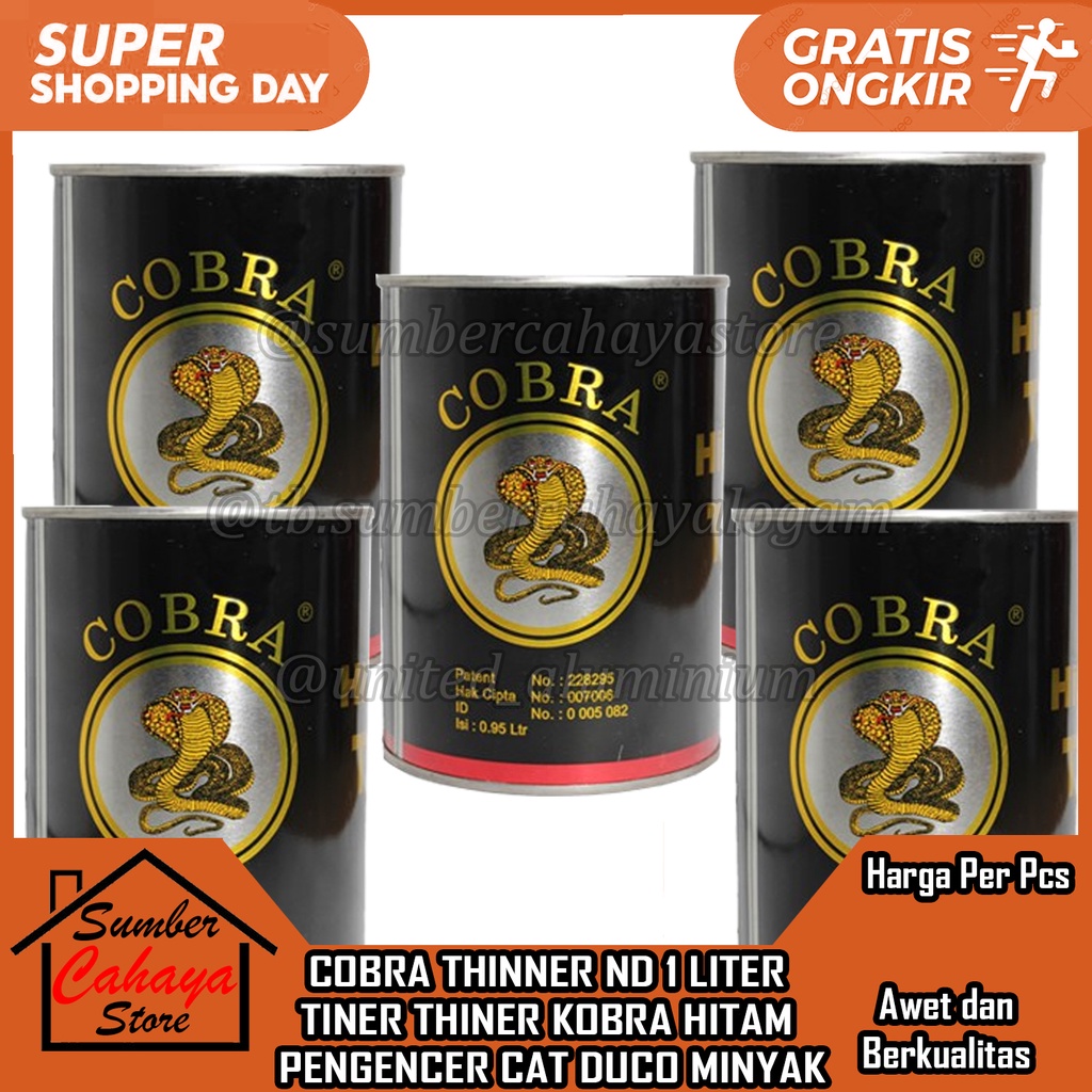 Jual THINNER COBRA HITAM 1 LITER TINER TENER THINER TINNER PENGENCER