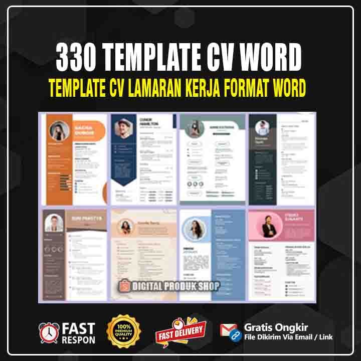 Jual 330 Templates CV Lamaran Kerja Format Word Siap Edit Shopee