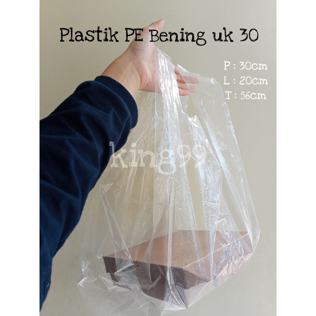 Jual KANTONG KRESEK PLASTIK PE BENING TRANSPARAN UKURAN 30 ISI 25PCS