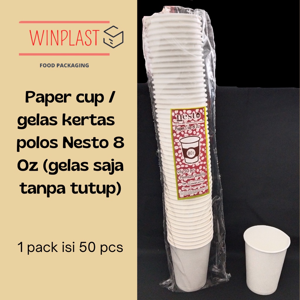 Jual Nesto Paper Cup Gelas Kertas Polos Oz Isi Pcs Shopee