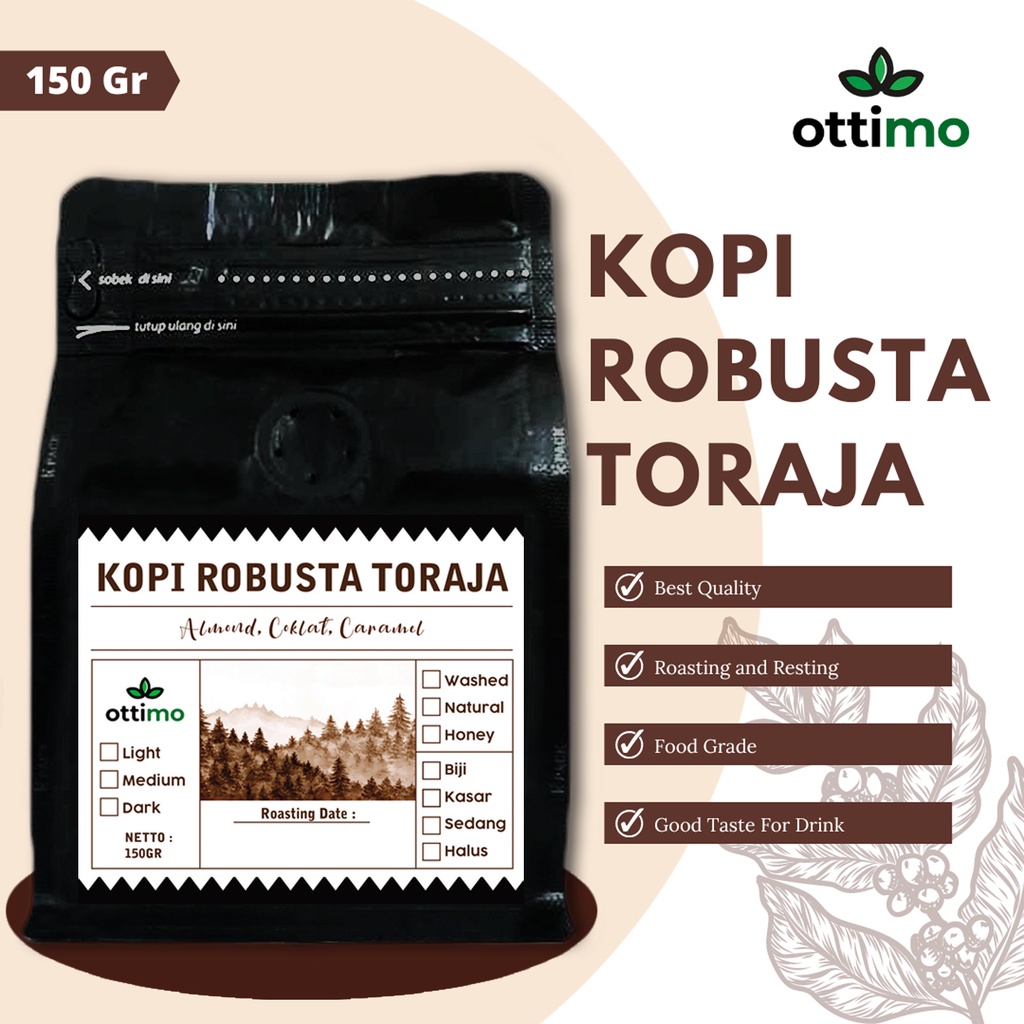 Jual Ottimo Kopi 150gr Kopi Kopi Bubuk Kopi Hitam Robusta