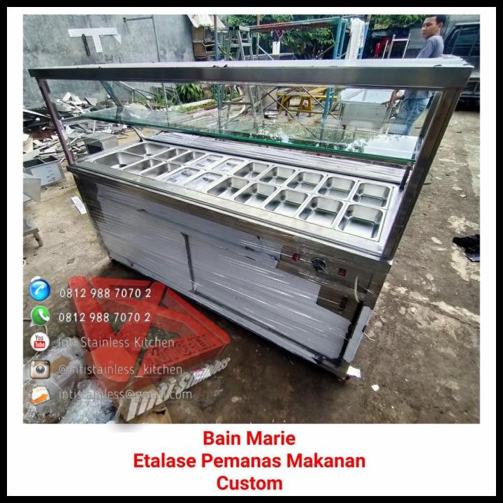 Jual Etalase Display Pemanas Makanan Bain Marie Food Warmer Stainless