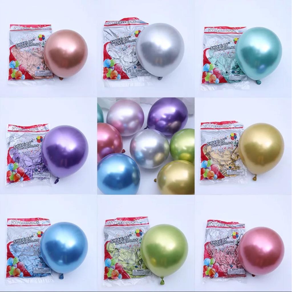 Jual Balon Latex Chrome Double Metallic Inch Satuan Shopee Indonesia