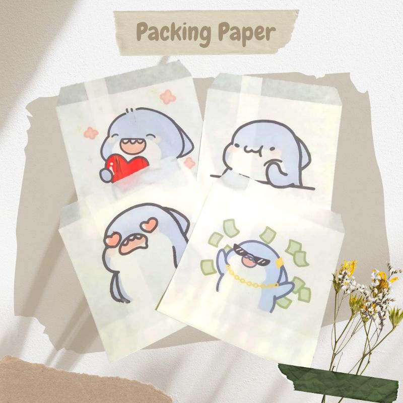 Jual Amplop Packaging Olshop Shark 12x13 Aesthetic Vintage Paperbag