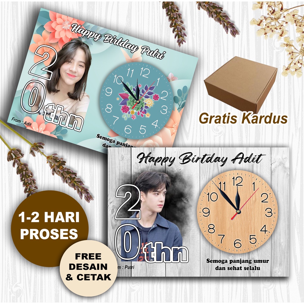 Jual Kado Ulang Tahun Jam Dinding Foto Custom Ukuran X Hadiah