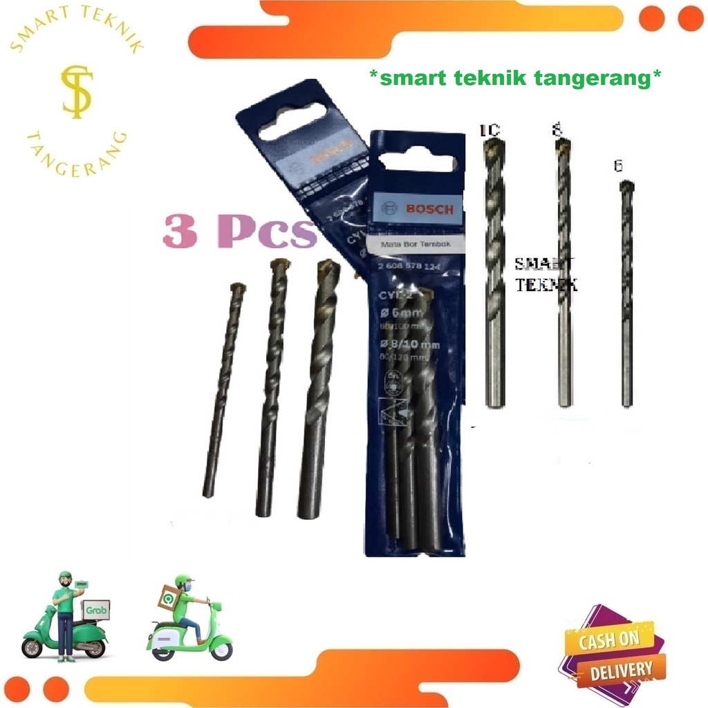 Jual Bosch Mata Bor Set Tembok Beton 3pc 6 8 10 Shopee Indonesia