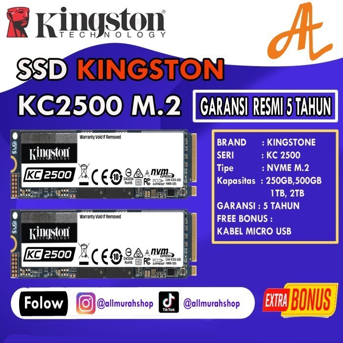 Jual SSD M 2 Kingstone KC2500 NVme 250GB PCIe Gen 4 SNV2S 250gb