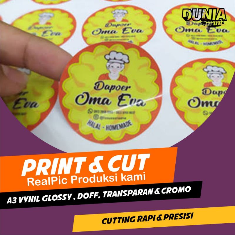 Jual Print Cetak Sticker Vinyl A Glossy Stiker Tahan Air Dan Minyak