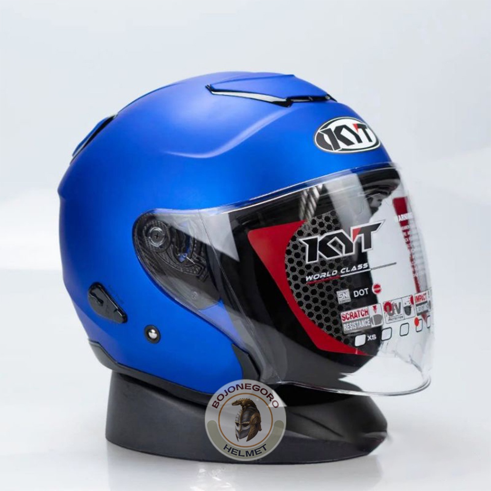 Jual Helm KYT Kyoto R Solid Blue Doff Kyoto Biru Doff Half Face