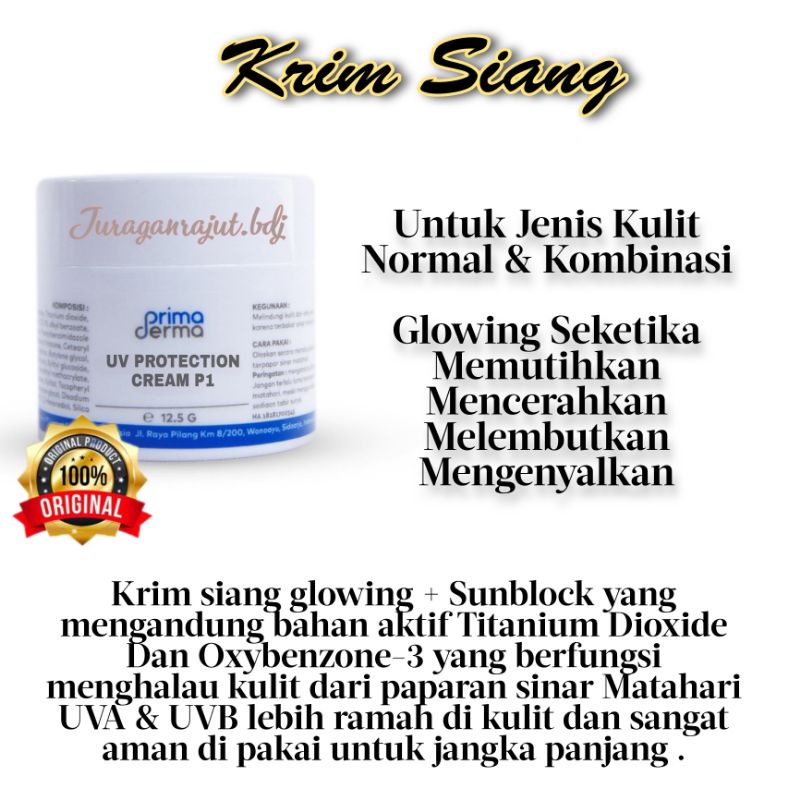 Jual Primaderma Krim Siang Glowing Kulit Normal Dan Flek Original Bpom