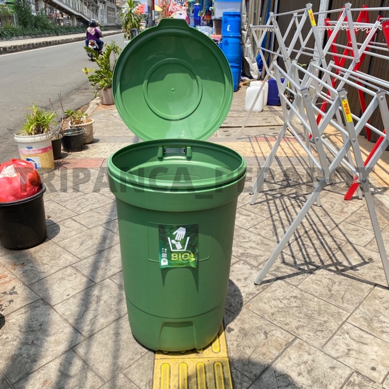 Jual Tempat Sampah Bulat 120 Liter Bio Dustbin Green Leaf 2120 Hijau