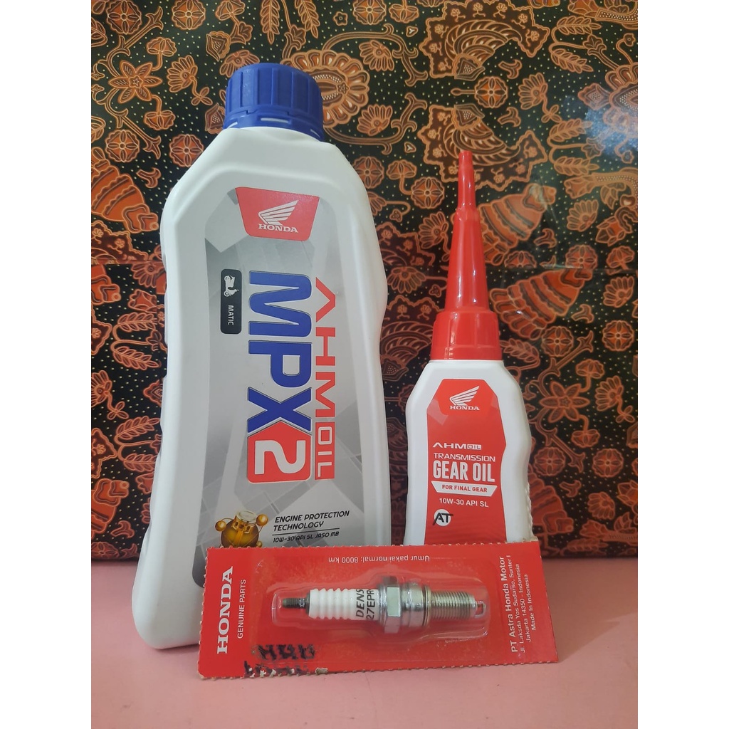 Jual Paket Servis Honda Ahm Oli Mpx Ahm Oli Gardan Busi Shopee