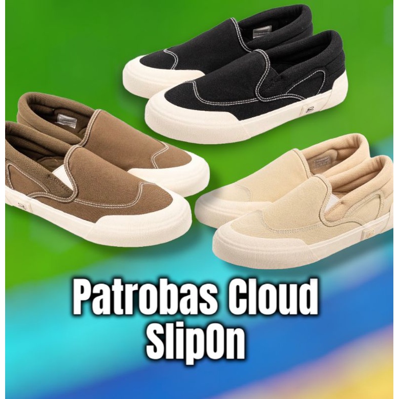 Jual Patrobas Cloud Slip On Black White Beige Olive Original Shopee