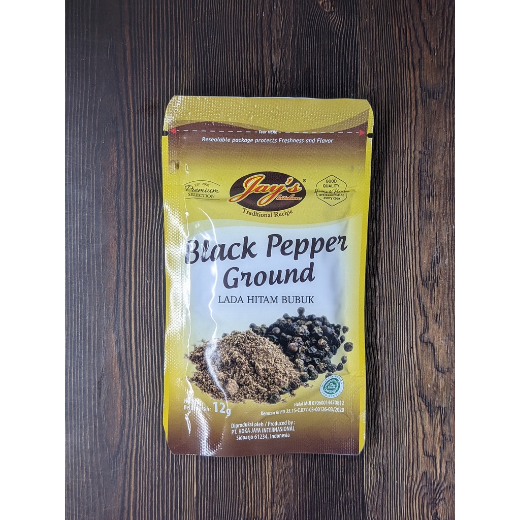 Jual Jays Black Pepper Ground Lada Hitam Bubuk 12g Shopee Indonesia