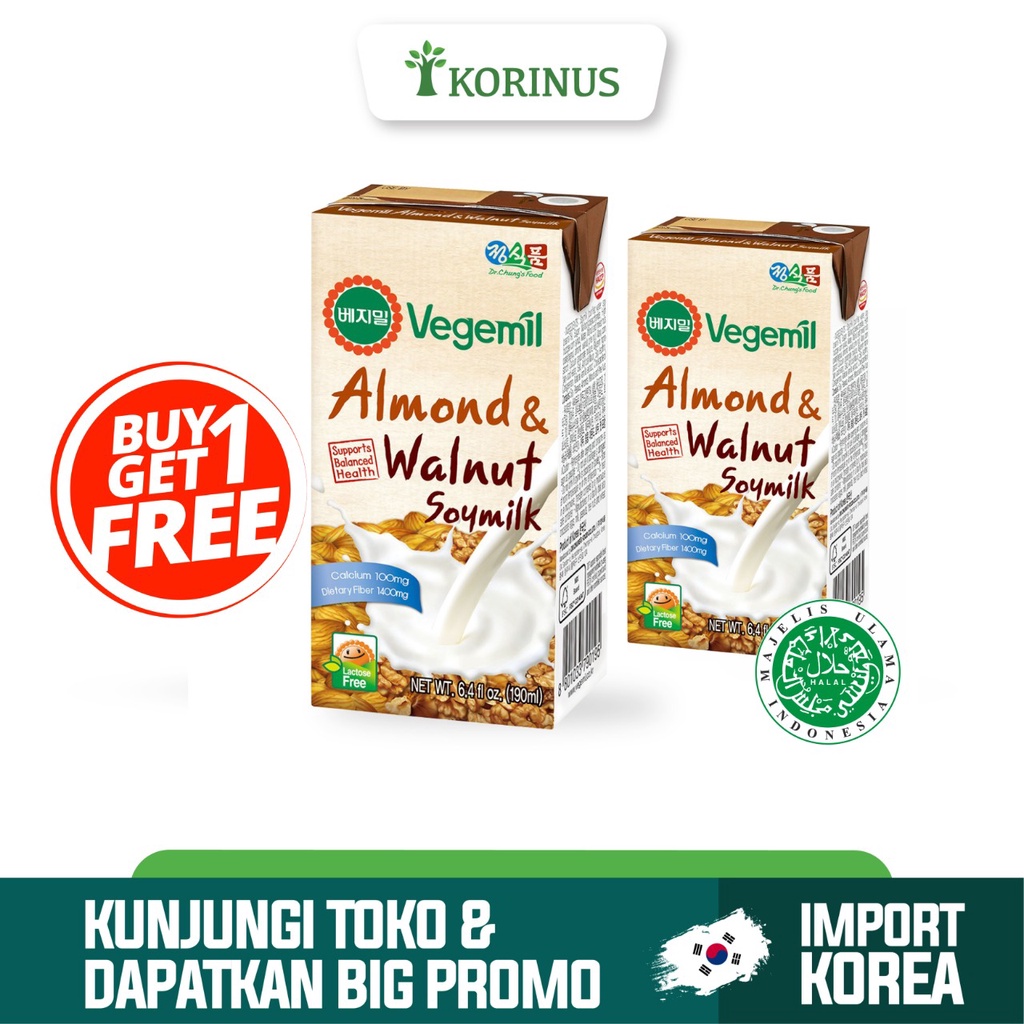 Jual Buy Get Freee Vegemil Almond Walnut Soymilk Ml Korean