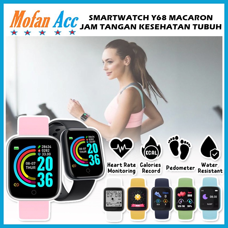 Jual Smartwatch Y68 Macaron Smart Watch Bluetooth For Sport Unisex