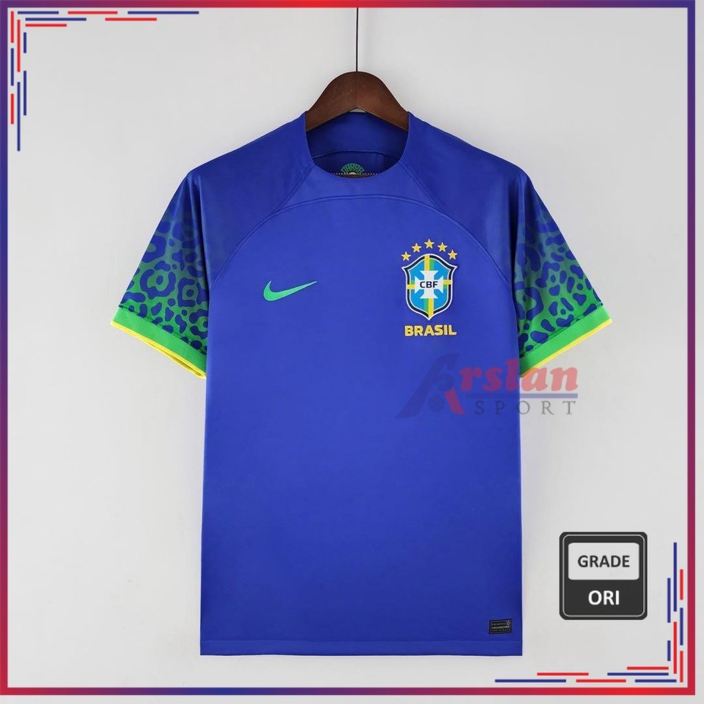 Jual JERSEY BAJU BOLA PRIA BRAZIL AWAY 2022 23 GRADE ORI GO WORLD CUP