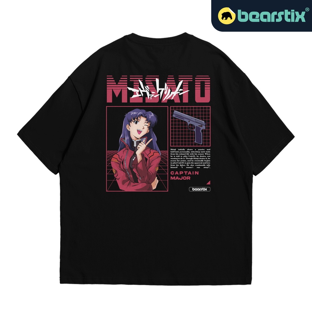 Jual Bearstix Tshirt Oversize Misato Katsuragi Baju Neon Genesis