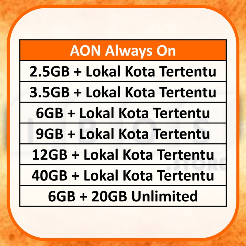 Jual Paket Data Kuota Tri AON Unlimited Shopee Indonesia