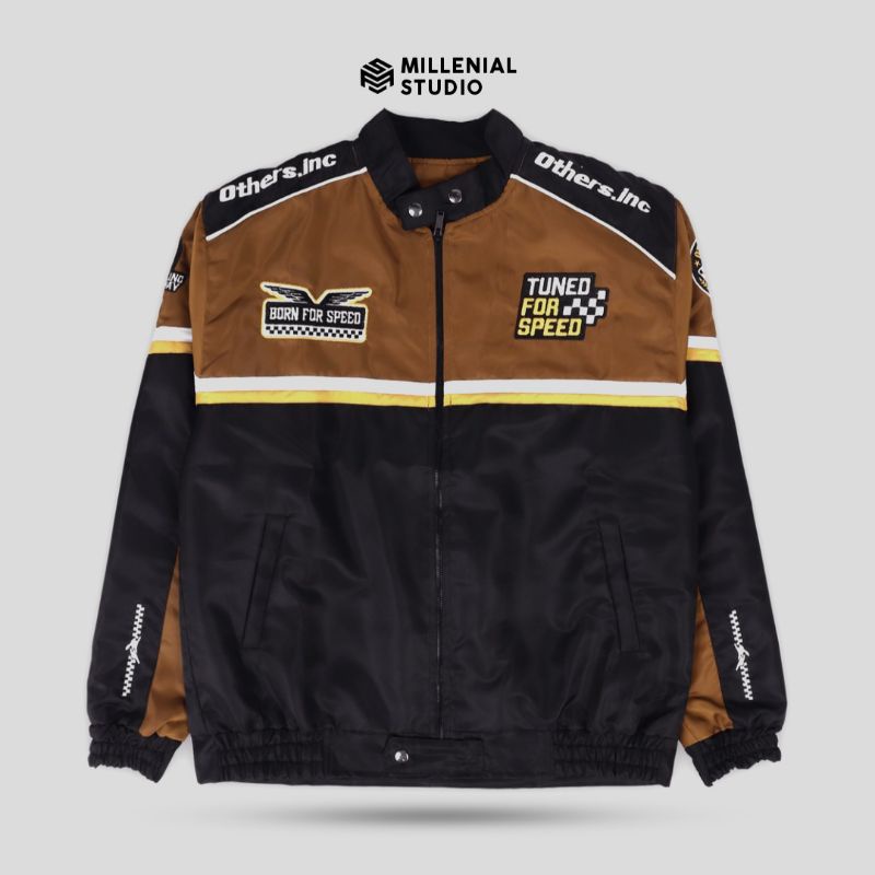 Jual Racing Jacket Tuned Speed Jaket Nascar Brown Full Bordir