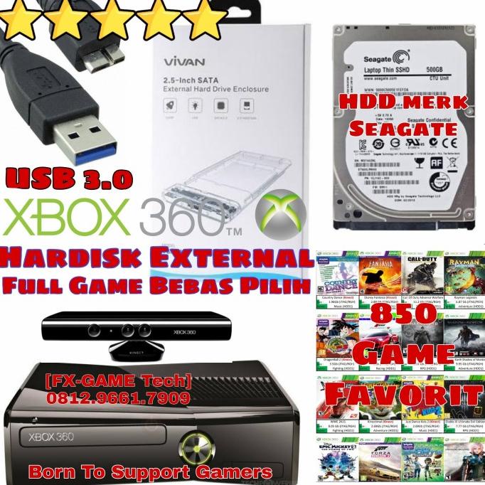 Jual HDD Hardisk Eksternal XBOX 360 JTAG RGH Full Game 320 500 GB 1Tb