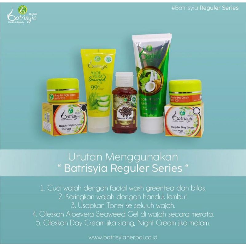 Jual Paket Reguler Series Batrisyia Herbal Untuk Kulit Normal Cenderung