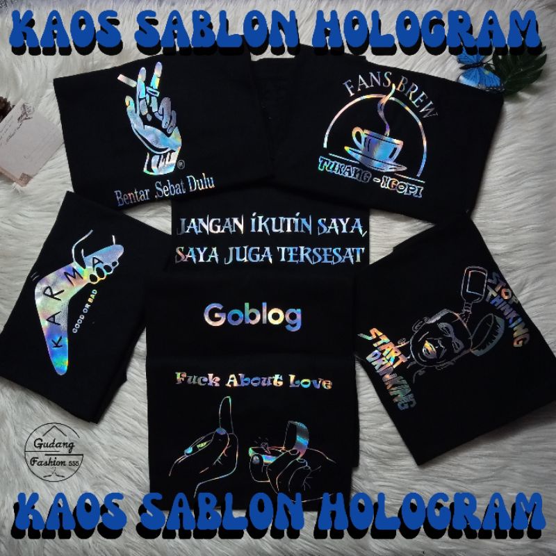 Jual Bisa Cod Kaos Hologram Plesetan Keren T Shirt Sablon