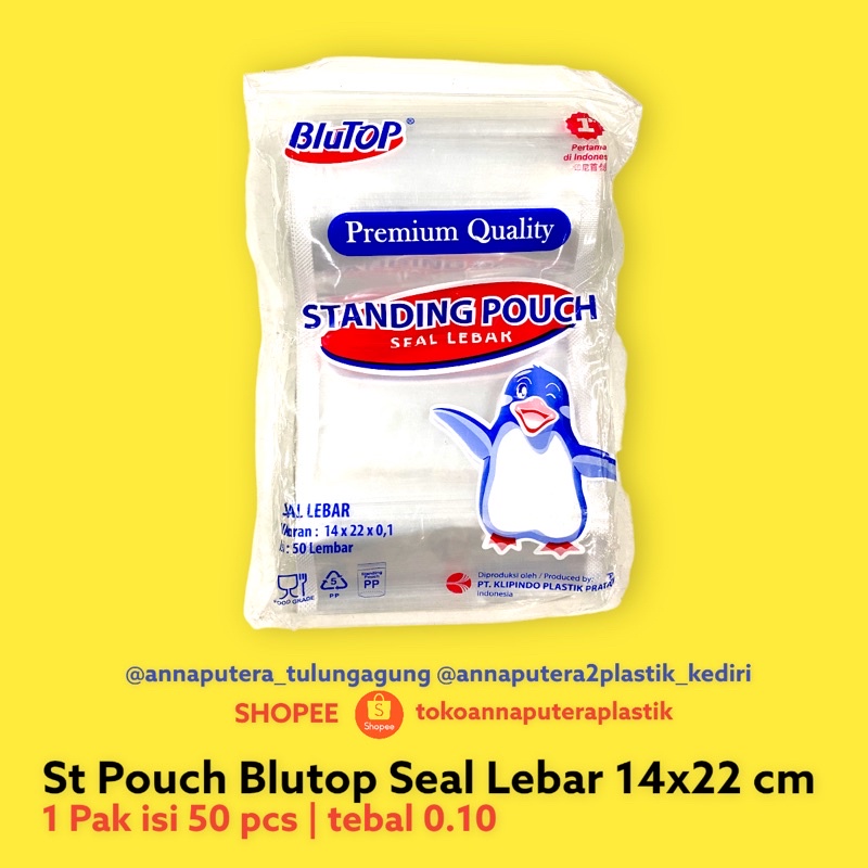 Jual Standing Pouch 14x22 Seal Lebar Blutop Pinguin Shopee Indonesia