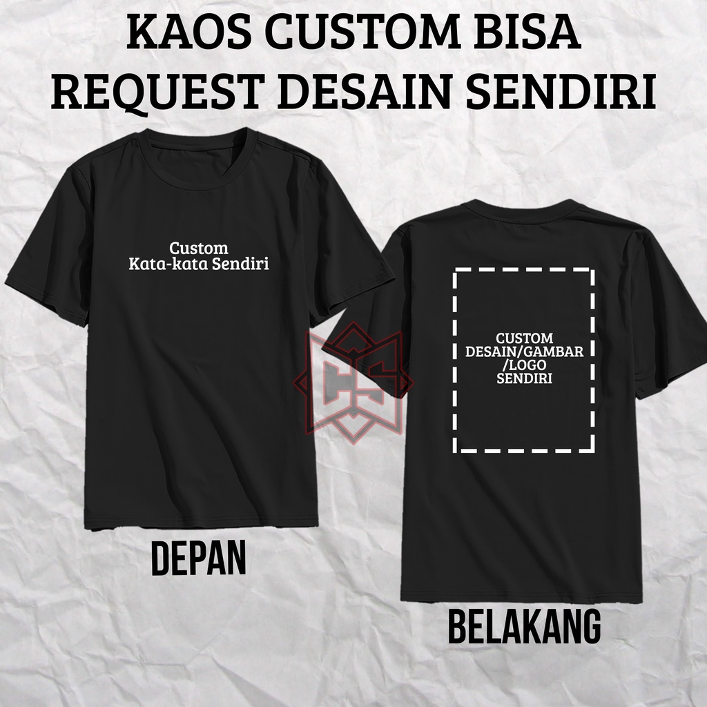 Jual Baju Kaos Sablon Satuan Custom Depan Belakang Bisa Request Foto