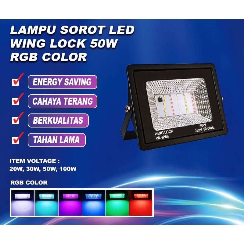 Jual Lampu Sorot Lampu Tembak Kap Sorot Rgb W Wing Lock Shopee