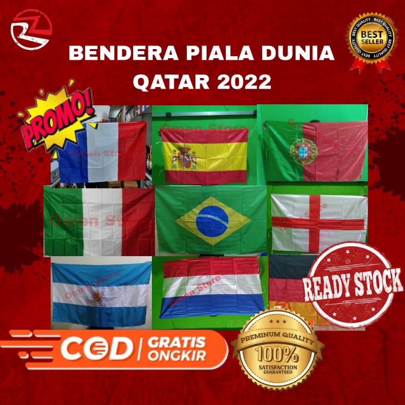 Jual BENDERA PIALA DUNIA QATAR 2022 TERMURAH TERPECAYA UKURAN 120