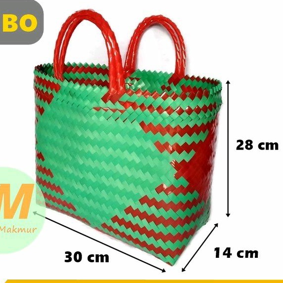 Jual Tas Anyaman Plastik JUMBO KACA Glossy Tas Keranjang Belanja