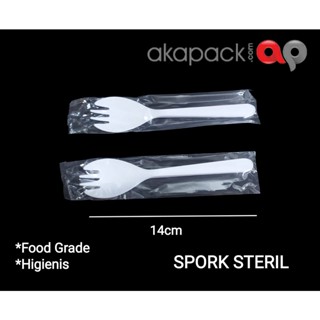 Jual Spork Steril Sendok Garpu In Putih Isi Pc Shopee Indonesia