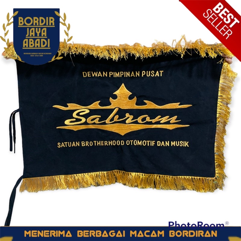 Jual Bendera Pataka Custom Dua Muka Bendera Petaka Custom Rumbai Emas