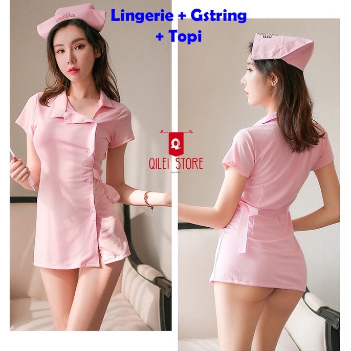 Jual Lingerie Sexy Cosplay Costume Perawat Seragam Gaun Baju Tidur