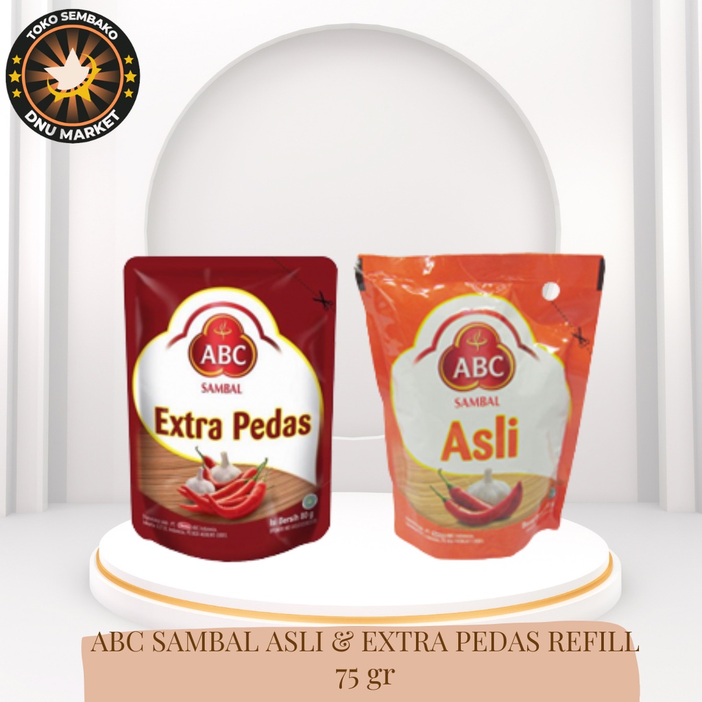 Jual ABC SAMBAL ASLI DAN ABC SAMBAL EXTRA PEDAS REFILL POUCH 75g