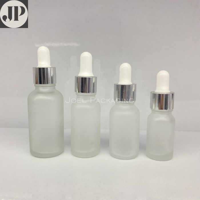 Jual Botol Kaca Pipet Serum 10ml Frosted Ring Silver 15ml 20 Ml 30ml