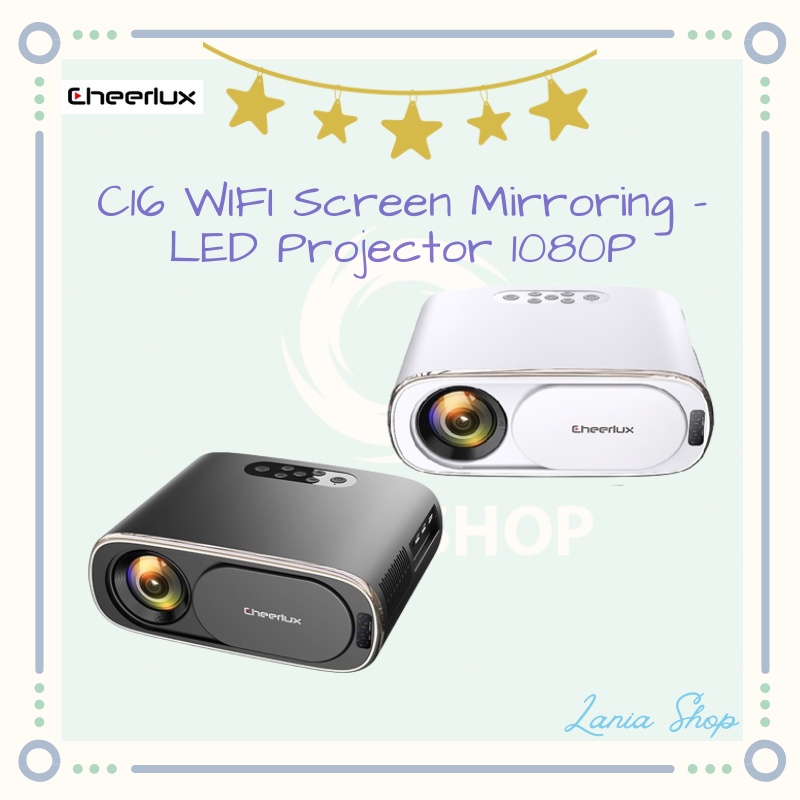 Jual CHEERLUX C16 WIFI Screen Mirroring LED Projector 1080P 4000