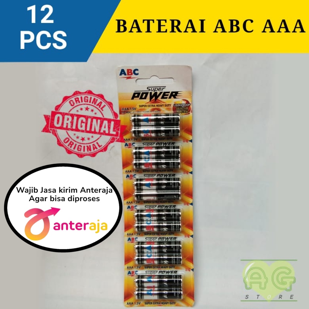 Jual ABC Baterai Super Power AAA 12pcs Baterai AAA Battery