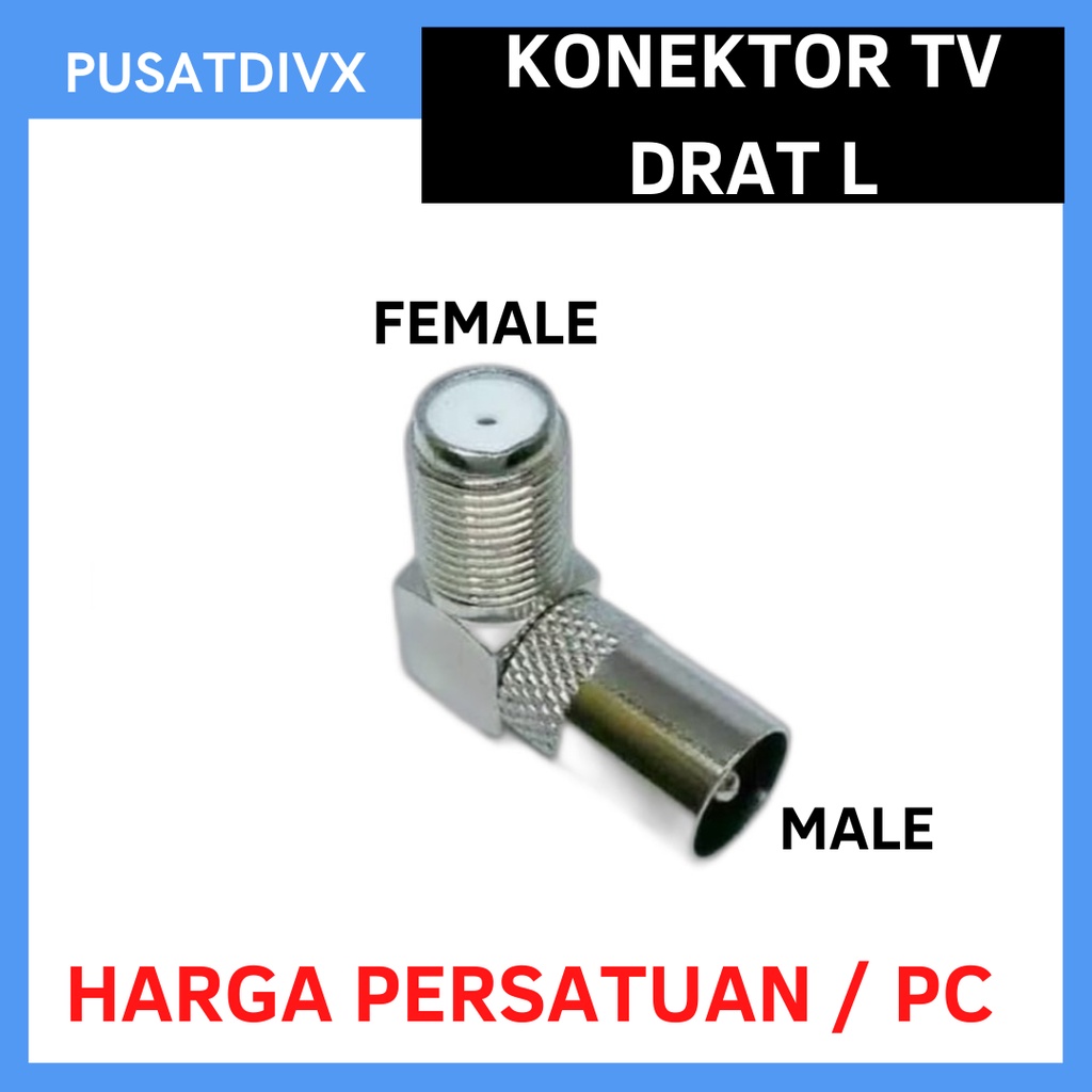 Jual Jack Tv Antena Drat L Besi Konektor Antena Tv Sinyal Digital