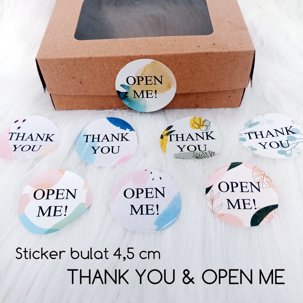 Jual Sticker Bulat Cm Thank You Open Me Sticker Segel Box