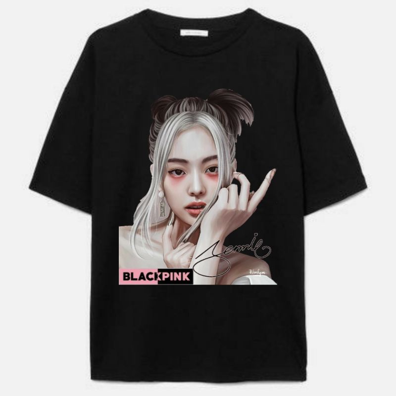 Jual Kaos Oversize Limited Edition Kim Jennie Pink Blackpink Catton