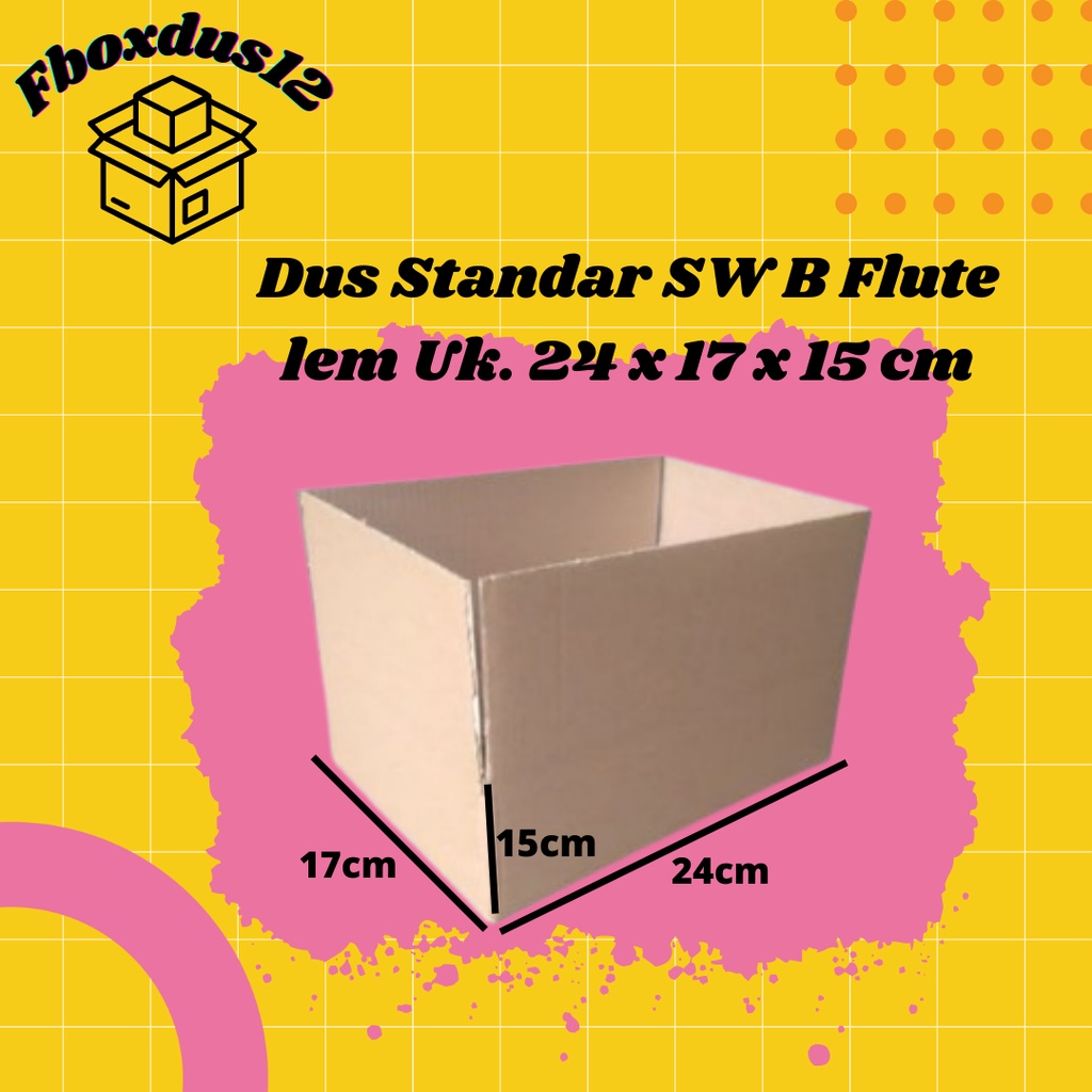 Jual Kardus Dus Packing Box Finishing Lem B Flute Uk 24x17x15 Polos